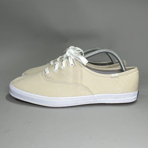 Keds Champion Sneakers Women's Size 9.5 Cream Canvas Low Casual Summer Shoes - Picture 4 of 12